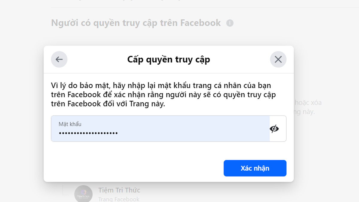 Nhập mật khẩu facebook