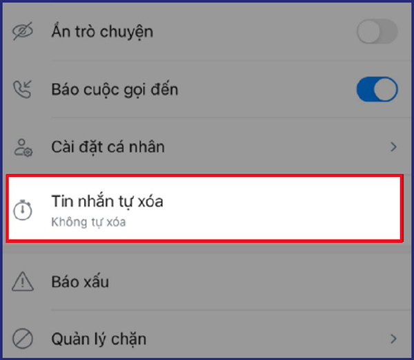 Tin nhắn tự xóa