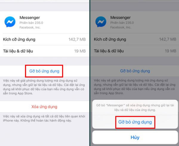 Gỡ & cài đặt lại ứng dụng Messenger